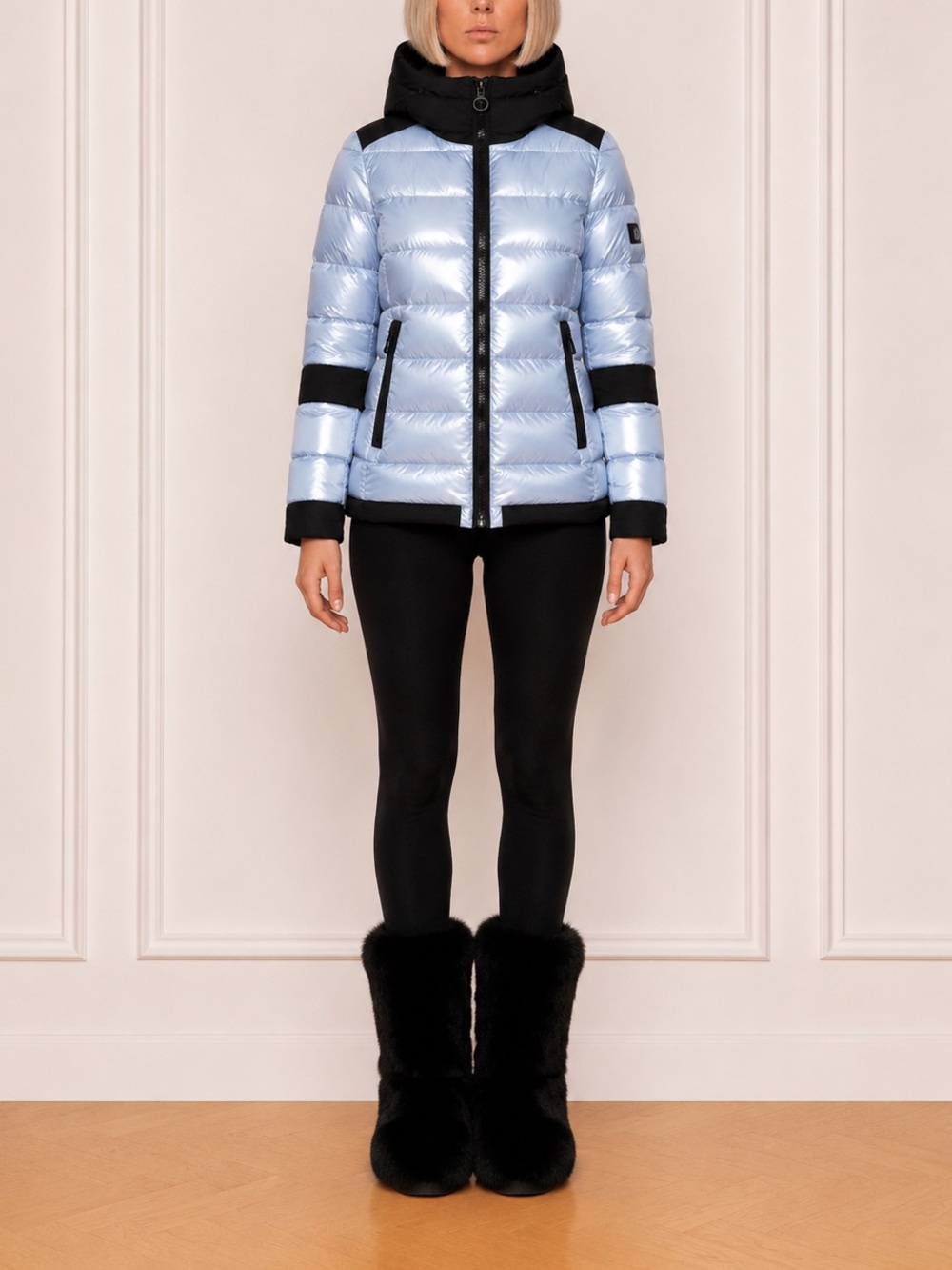 New Toni Sailer Light Blue Puffer ski snowboarding jacket M L
